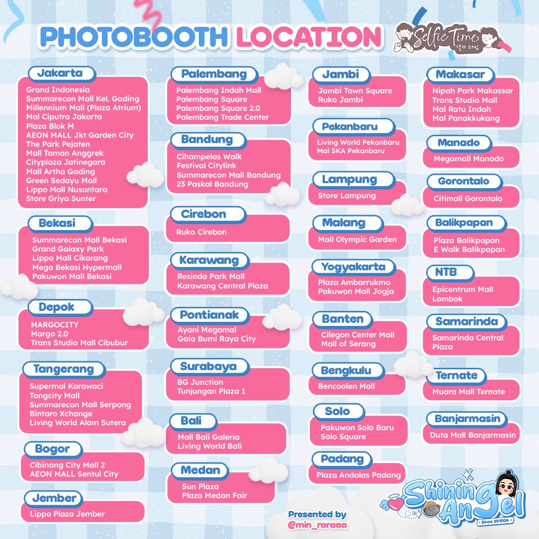 ੈ✩‧₊˚ 𝑺𝒉𝒊𝒏𝒊𝒏𝒈 𝑨𝒏𝒈𝒆𝒍 𓆩♡𓆪
𝑆𝑖𝑛𝑐𝑒 1995 💖🪽

#JEONGHAN's Birthday Photobooth Frame Event by <a href="/min_raraaa/">Min Rara 🐰🎀</a>
🗓️ 1 - 14 Oktober 2025
📍Selfie Time ID <a href="/selfietimeid/">Selfie Time ID</a>

Let’s cherish our angel’s birthday with shining love✨💙
Hastag #sweethirtyhannie