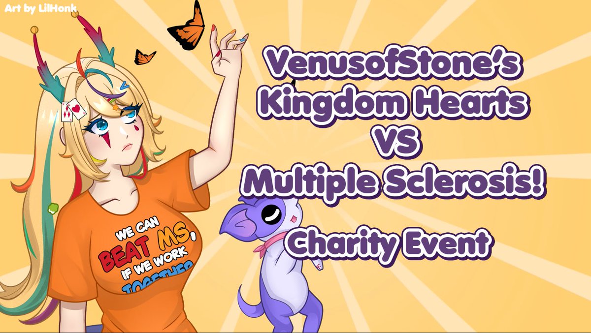The <a href="/mssociety/">National MS Society</a> charity stream continues in one hour! Come join us in raising money for a good cause! Today is Aqua Critical Kingdom Hearts Birth by Sleep! My mom who had MS would watch me play this 🧡