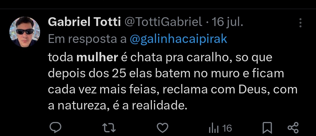 Pelo visto seu problema é com mulher mesmo. Que cultura nojenta que vem se popularizando na Internet ainda MAIS, pq sempre teve.