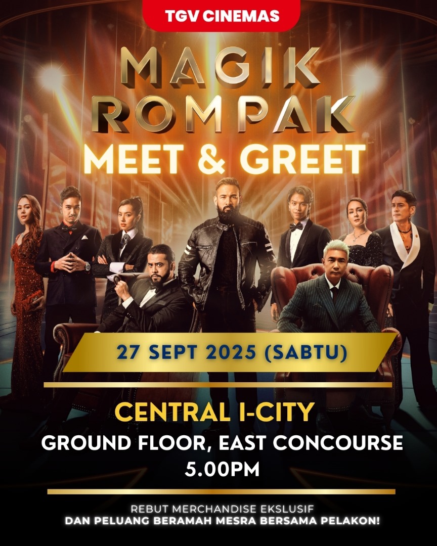 Ramai dah tunggu, ramai dah request… inilah dia LAST CHANCE korang nak jumpa cast MAGIK ROMPAK depan mata! 🚨

Sabtu ni kita turun CENTRAL I-CITY untuk jumpa korang semua! Happy tak? 

📍 Ground Floor, East Concourse
⌚ 5 PM 

#MagikRompak