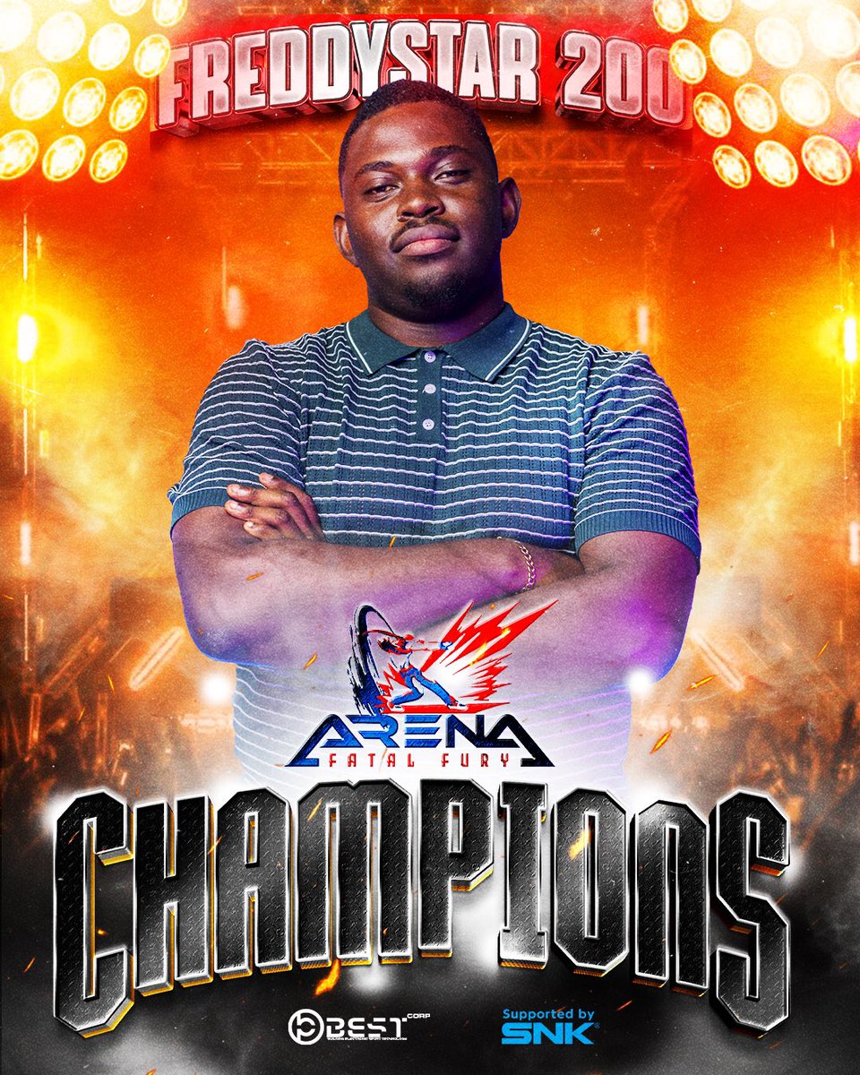 [FATAL FURY ARENA]

WE HAVE A WINNER 🎮🏆 

Congratulations on <a href="/fredystar200/">abel.</a> 🥇
Our New Fatal Fury #CotW Supreme Champion 🐺🔥

<a href="/Bzant2371/">Bzant237</a>   🥈
<a href="/237Sempai/">Yashiro Sempaï 237</a> 🥉

Epic Fights On Our LiveStream Via:
🎥 youtube.com/live/ttAFWxfB6…

EVENT SUPPORTED BY <a href="/snk_esports_hub/">SNK Esports Hub</a> 🌐

#EsportsInAfrica