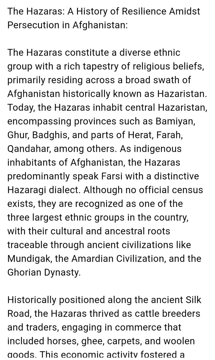 The Hazaras: A History of Resilience Amidst Persecutions and Genocide in Afghanistan. 

#StopHazaraGenocide 

connectsapp.com/post/51265