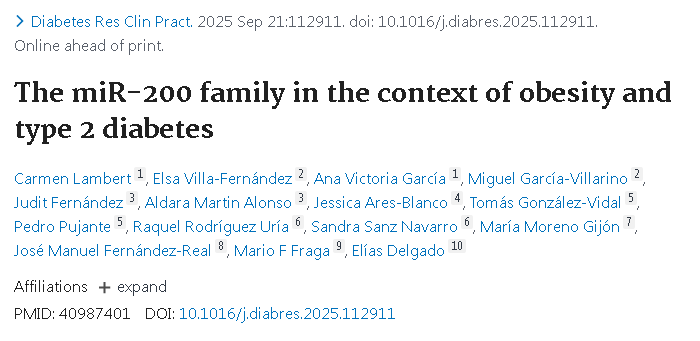 PubMed-goo.su/uG3dhS The miR-200 family in the context of obesity and type 2 diabetes <a href="/HUCA_Asturias/">@HUCA</a> #publiHUCA <a href="/IUOPA/">IUOPA</a> <a href="/FINBAsturias/">FINBA</a> <a href="/EliasDelgado_/">Elias Delgado</a> <a href="/Jessica_Ares_B/">Jessica Ares</a>  #Endocrinology