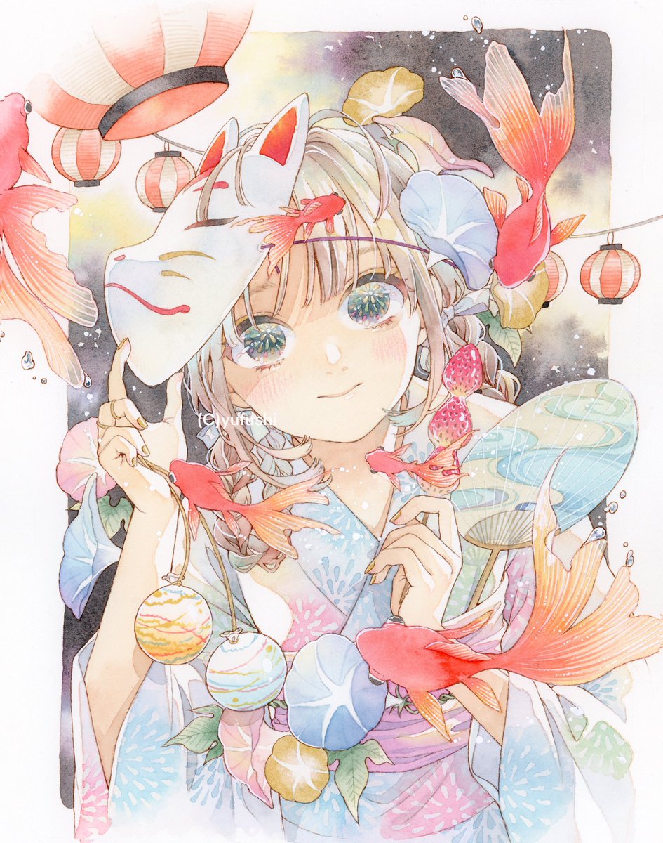 手書きイラスト（直筆）色紙 / 猫月ユキ 猫月ユキ🍉絵仕事募集中 (@yukinkzk): 