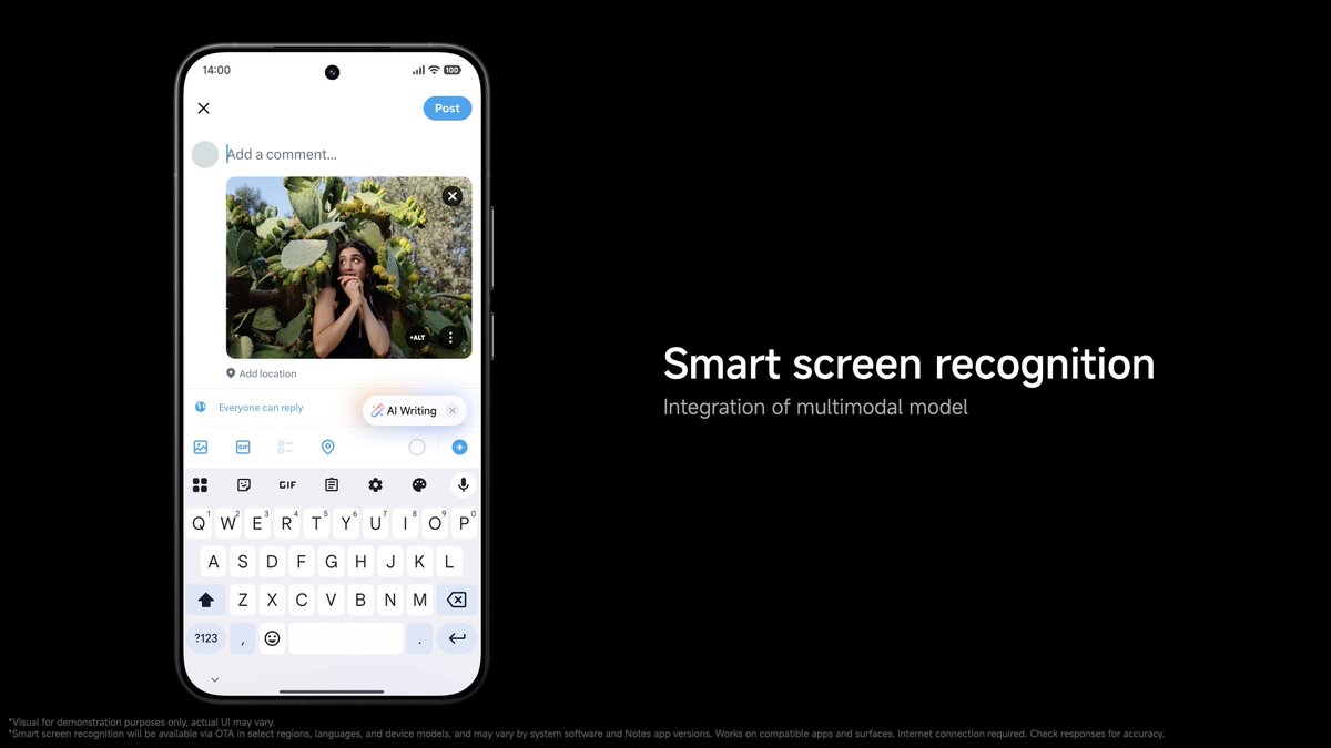 TechHome100's tweet image. Xiaomi HyperAI
Now powered by GPT-4o mini for context-aware writing
AI Dynamic Wallpapers
#Xiaomi #HyperOS3