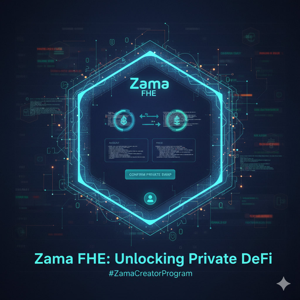 the_cryptonk's tweet photo. @zama's FHE makes everything that needs to be kept private on ordinary blockchains possible. For example, when you swap on a DEX, no one will know how many tokens you have or what price you're swapping at. This sets a new standard for security and privacy #ZamaCreatorProgram https://t.co/nvmdHW8nOU