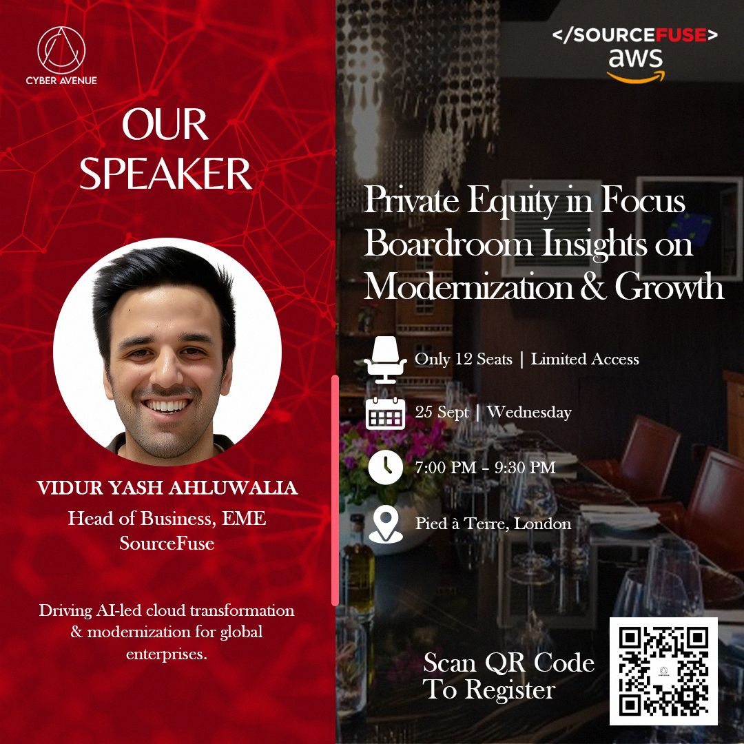 SourceFuse's tweet image. Only 1 day left to secure your seat for our exclusive executive dinner in London! Join Vidur Ahluwalia, Head of Business Growth, UK & EMEA at SourceFuse, for an evening of strategic insights on #PrivateEquityPortfolioModernization.
Register Now 👉 docs.google.com/forms/d/e/1FAI…