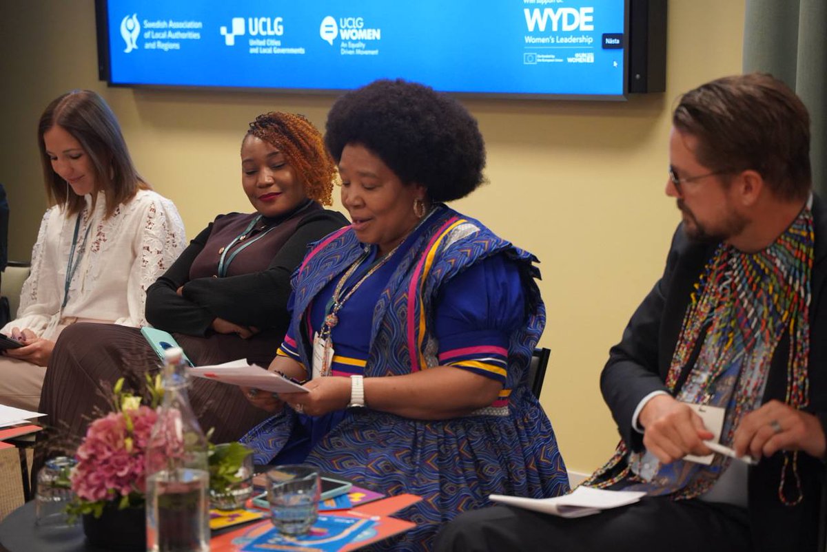 uclg_org's tweet photo. ✨#Power4Equality

"#LocalGovs are🔑spaces for change: women lead and innovate, youth voices must be heard &amp; acted upon, &amp; intergenerational dialogue drives lasting, intersectional, feminist policy."

Nomvuyo Mposelwa, Women’s Commission National Commissioner, @SALGA_Gov https://t.co/rAvnyy5a8D