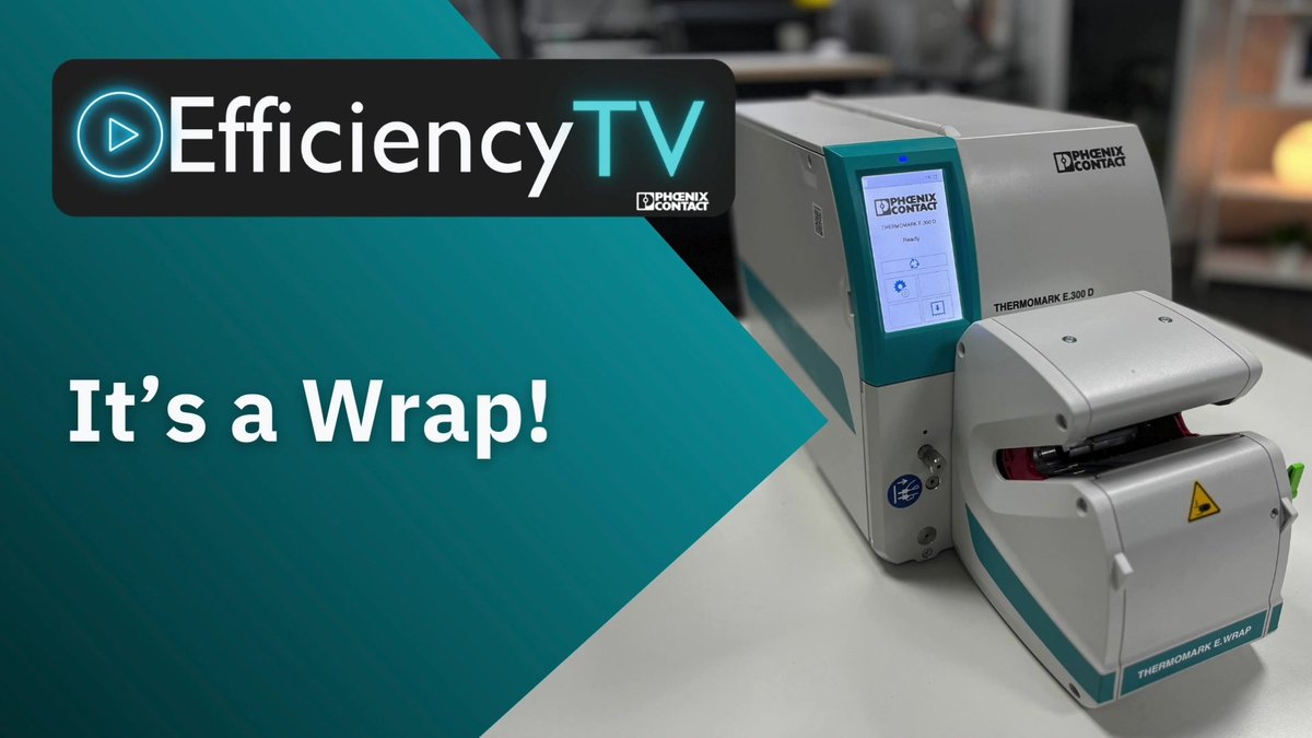PhoenixContactU's tweet image. #EfficiencyTV: Apply your marking up to 60% faster with the Thermomark E.Wrap. Andy demonstrates how this can make your marking more efficient. Watch video here 👉️phoenixcontact.com/en-gb/efficien… #efficientcabinetbuilding #electricalengineering #panelbuilding #industrialmarking
