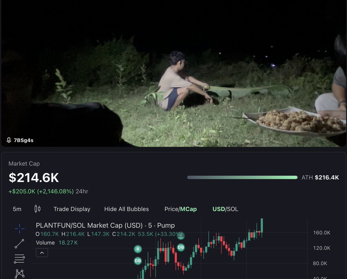 plantfunSOL's tweet photo. $PLANTFUN hits ATH after ATH. We are not stopping. 24/7 livestream is currently ongoing. Doing donations, buyback and burns, tree planting live! 

So far we have planted 250 mangrove seedlings, 50 java plum and almond seedlings, and donated over 1k USD to #teamtrees and other organizations.