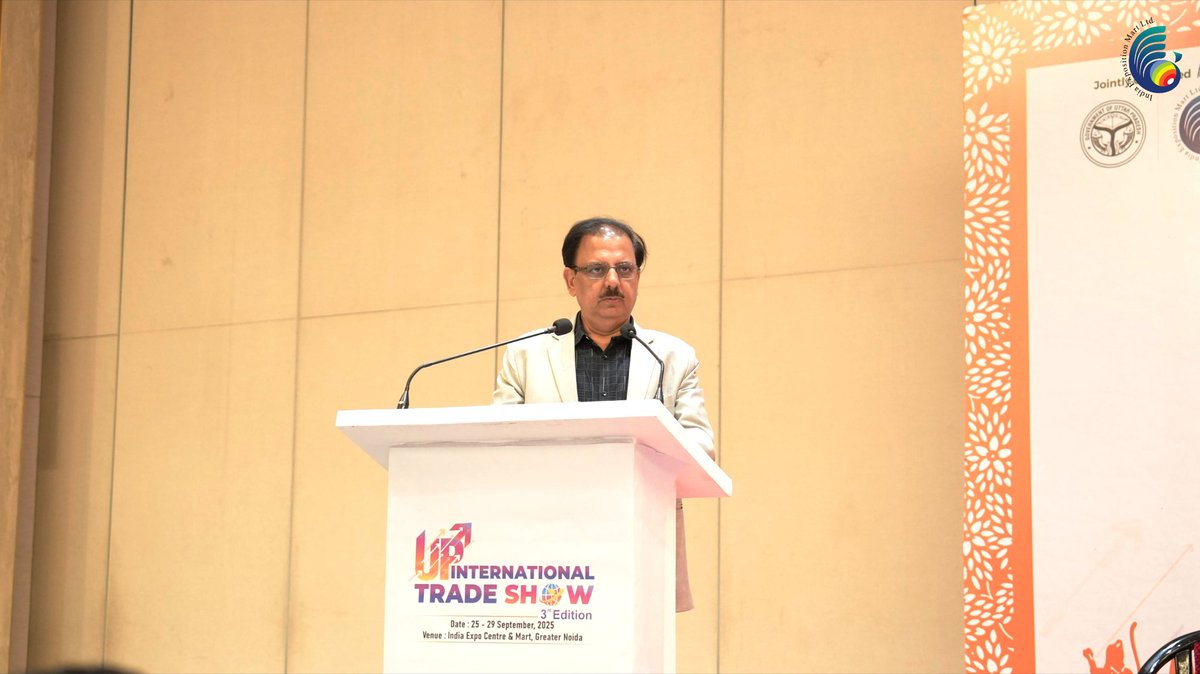 IndiaExpoCentre's tweet image. #UPITS2025 Press Conference at #IndiaExpoMart, Greater Noida! Led by Hon’ble Chairman #DrRakeshKumar with Shri Nand Gopal Gupta Nandi, Shri Rakesh Sachan, Shri Alok Kumar &amp;amp; Smt. Medha Roopam. Official app &amp;amp; directory launched for #UttarPradeshInternationalTradeShow (25–29 Sept)