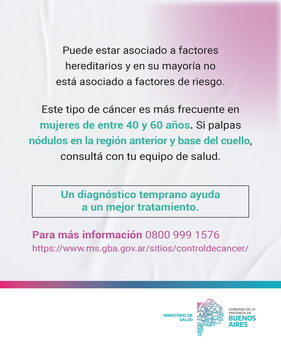 La tiroides produce hormonas que ayudan a regular el metabolismo, la frecuencia cardíaca y la presión arterial.
👉🏼 Si palpás nódulos en el cuello, tenés cambios en la voz, dolor o antecedentes familiares de cáncer de tiroides, no dudes en consultar con tu equipo de salud.