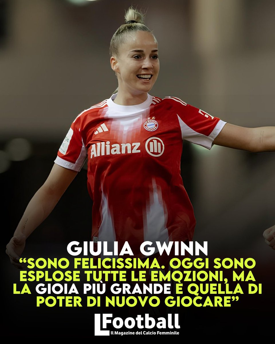 🆕 Giulia Gwinn è tornata in campo, nel match vinto dal Bayern sul Friburgo, dopo il terzo grave infortunio al ginocchio.
🎙 A fine gara la calciatrice ha detto: "È stato un periodo lungo e difficile, ma ora sono felicissima"

#giuliagwinn
Leggi di più qui lfootball.it/2025/09/il-rit…