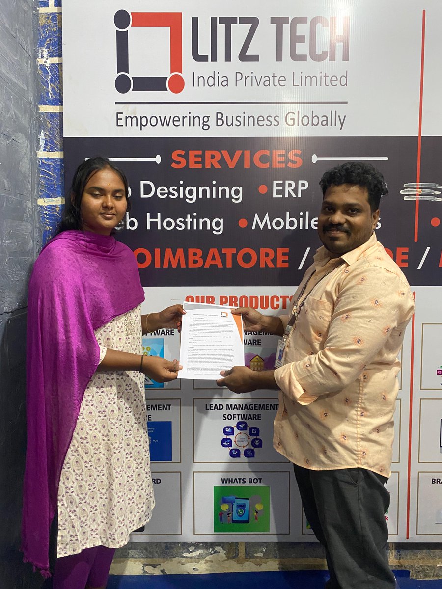 LITZTech's tweet image. ✨ A warm welcome to our newest stars at LitzTech! 🌟
Today marks the beginning of an exciting journey as they proudly hold their offer letters and step into a world of growth, learning, and endless opportunities. 🚀