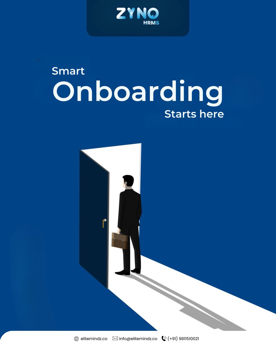 elitemindztech's tweet image. First impressions matter — let’s make onboarding the smartest step of the journey! #SmartOnboarding #ZynoHRMS