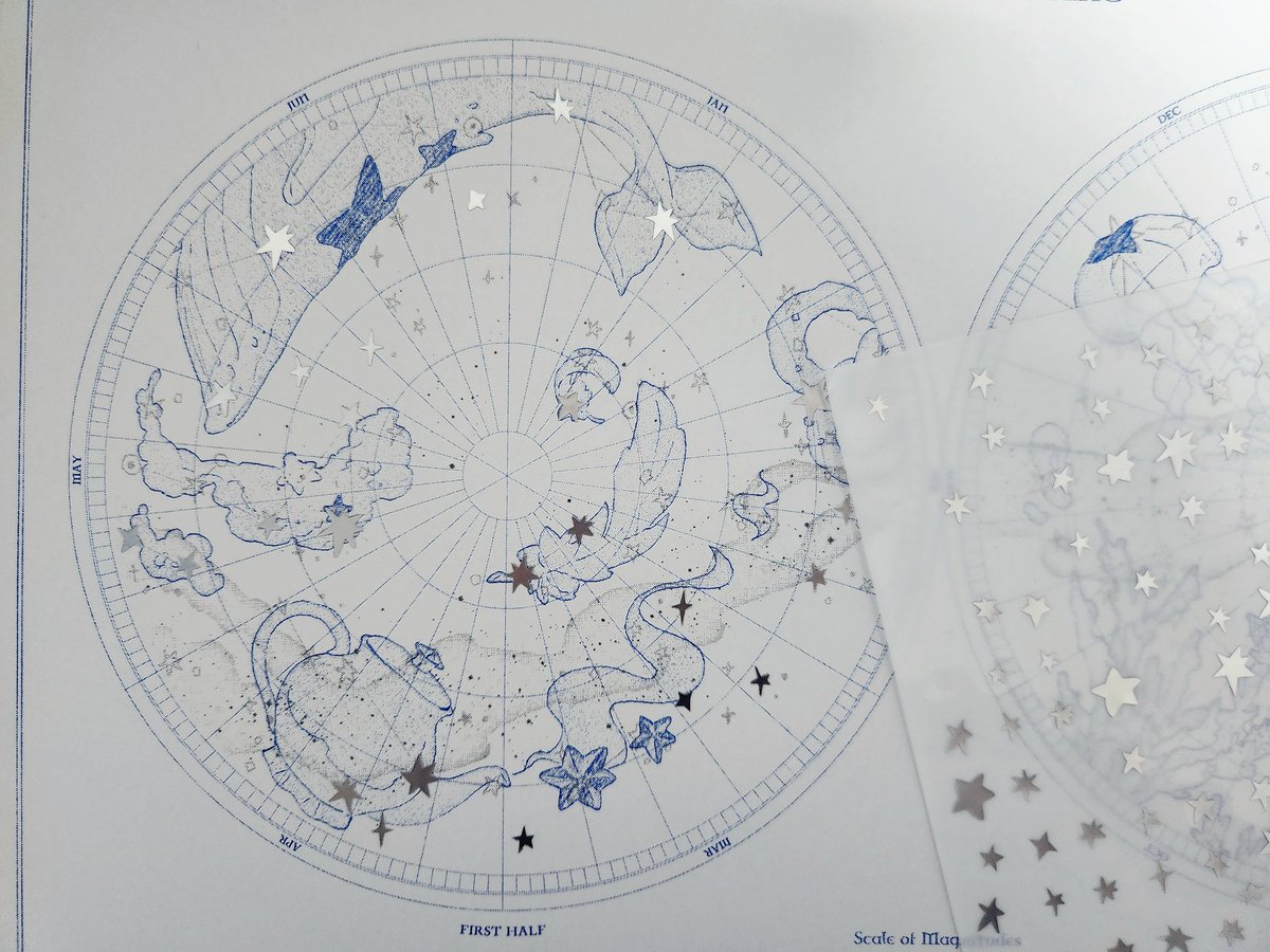 medium_barnacle's tweet image. 별자리 지도와
은별스티커 도착했지요🐋⭐️
