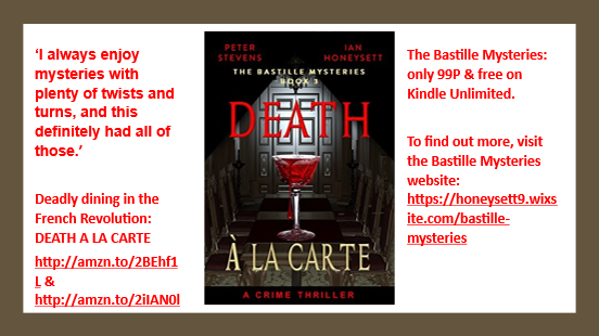 UkieIan's tweet photo. "Do not Fear the Paris Poisoner! So far only six people have died. It is perfectly safe to go out to dine. Please carry on as normal."
Deadly dining in the French Revolution: DEATH A LA CARTE
https://t.co/lVCOH30Au7
KU / 99P
#WhatToRead #BookWorld #Suspense #Mystery https://t.co/cXKtMYa2qa