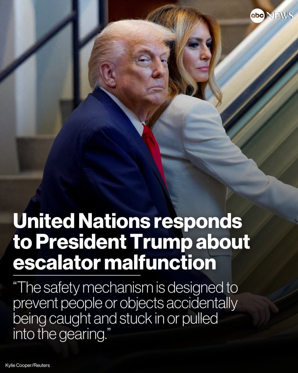 The United Nations issued a statement after President Trump took to social media to complain about technical difficulties, including a stopped escalator, during his visit to the U.N. on Tuesday.

Read more: abcnews.link/Ux4RqEE