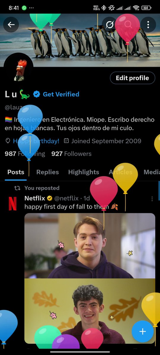 Hoy hay globitos en este perfil.