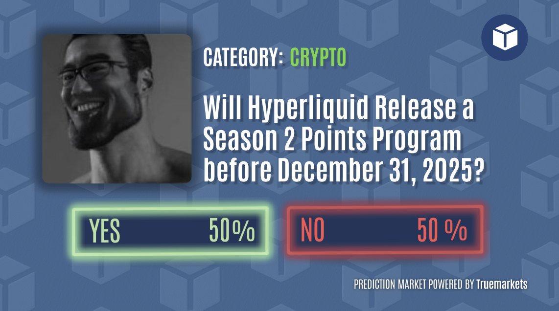 Truemarkets (@truemarketsorg) on Twitter photo ๐กTRUEMARKETS ADDED: more <a href="/HyperliquidX/">Hyperliquid</a> points in 2025? ๐กTRUEMARKETS ADDED: more <a href="/HyperliquidX/">Hyperliquid</a> points in 2025?