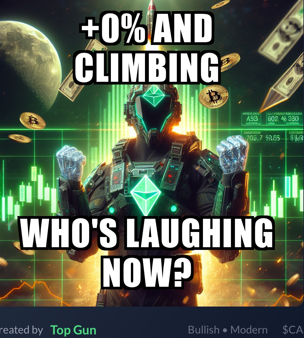 CR0BULL's tweet image. +0% AND CLIMBING
WHO&apos;S LAUGHING NOW?

Meme by Top Gun 🎖️ #CroArmy #CA #Cronos #CryptoMemes