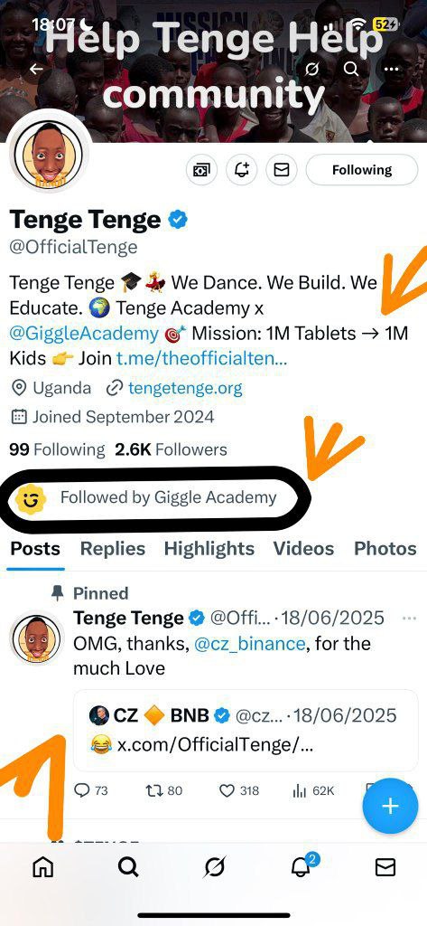 Memeseeker (@oakszach1) on Twitter photo <a href="/CryptoDefiLord/">CryptoLord NE 📊📈</a> Lol 😁
Cz reposted $TENGE twice now
I believe it's not a coincidence.
I'm well positioned since I found out that <a href="/GiggleAcademy/">Giggle Academy</a> is following TENGE
TENGE 's mission is quite great indeed. 1M tablets for 1M kids to access free education <a href="/GiggleAcademy/">Giggle Academy</a>
300+ tablets already donated! <a href="/CryptoDefiLord/">CryptoLord NE 📊📈</a> Lol 😁
Cz reposted $TENGE twice now
I believe it's not a coincidence.
I'm well positioned since I found out that <a href="/GiggleAcademy/">Giggle Academy</a> is following TENGE
TENGE 's mission is quite great indeed. 1M tablets for 1M kids to access free education <a href="/GiggleAcademy/">Giggle Academy</a>
300+ tablets already donated!