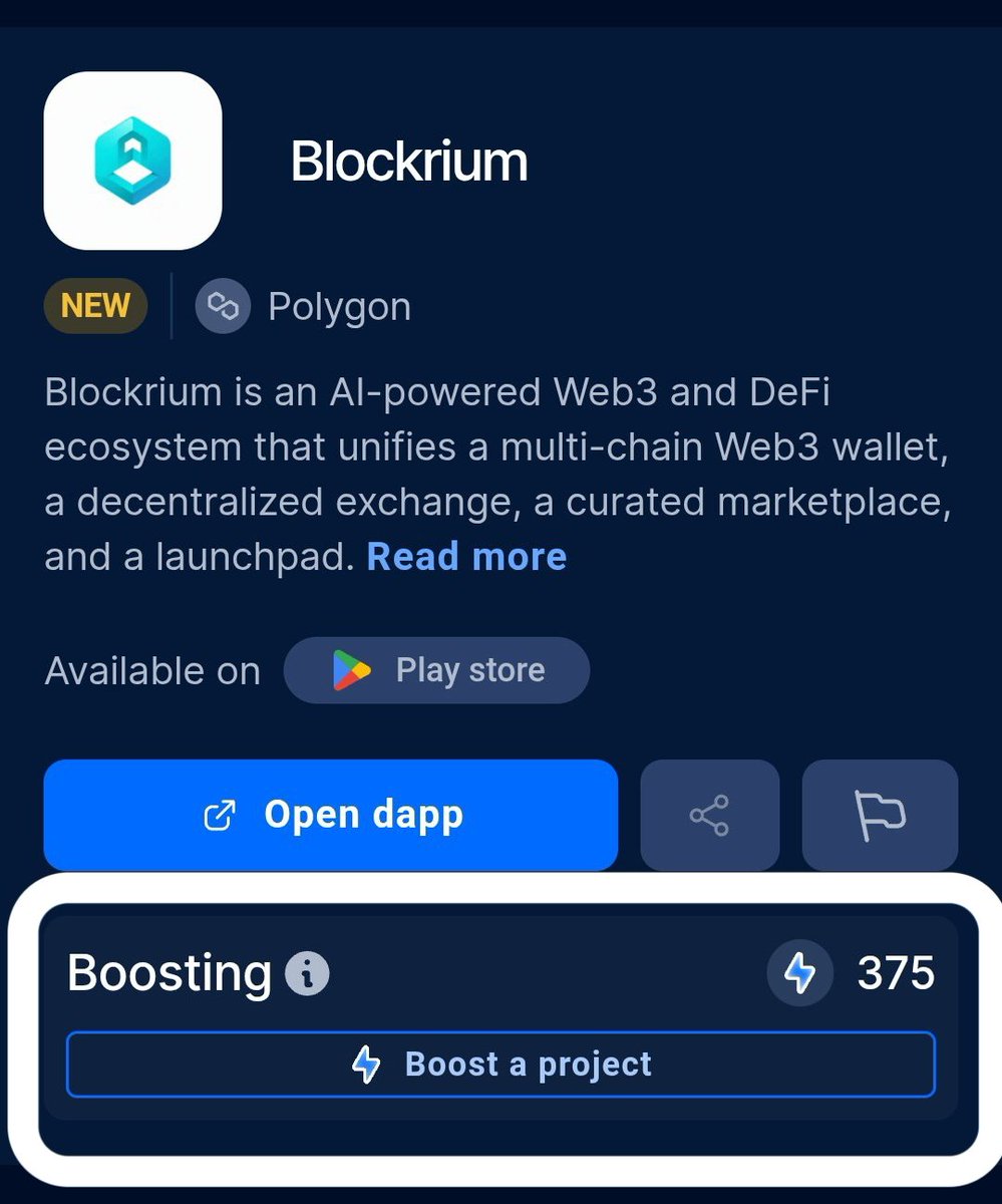 Blockrium's tweet image. Blockrium is now live on @DappRadar!
Track real-time stats, users, and activity — all in one place.

👉 Explore now: dappradar.com/dapp/blockrium

Let’s push Blockrium to the top charts together 🚀
#Blockrium #DappRadar #Web3 #DeFi #Crypto
