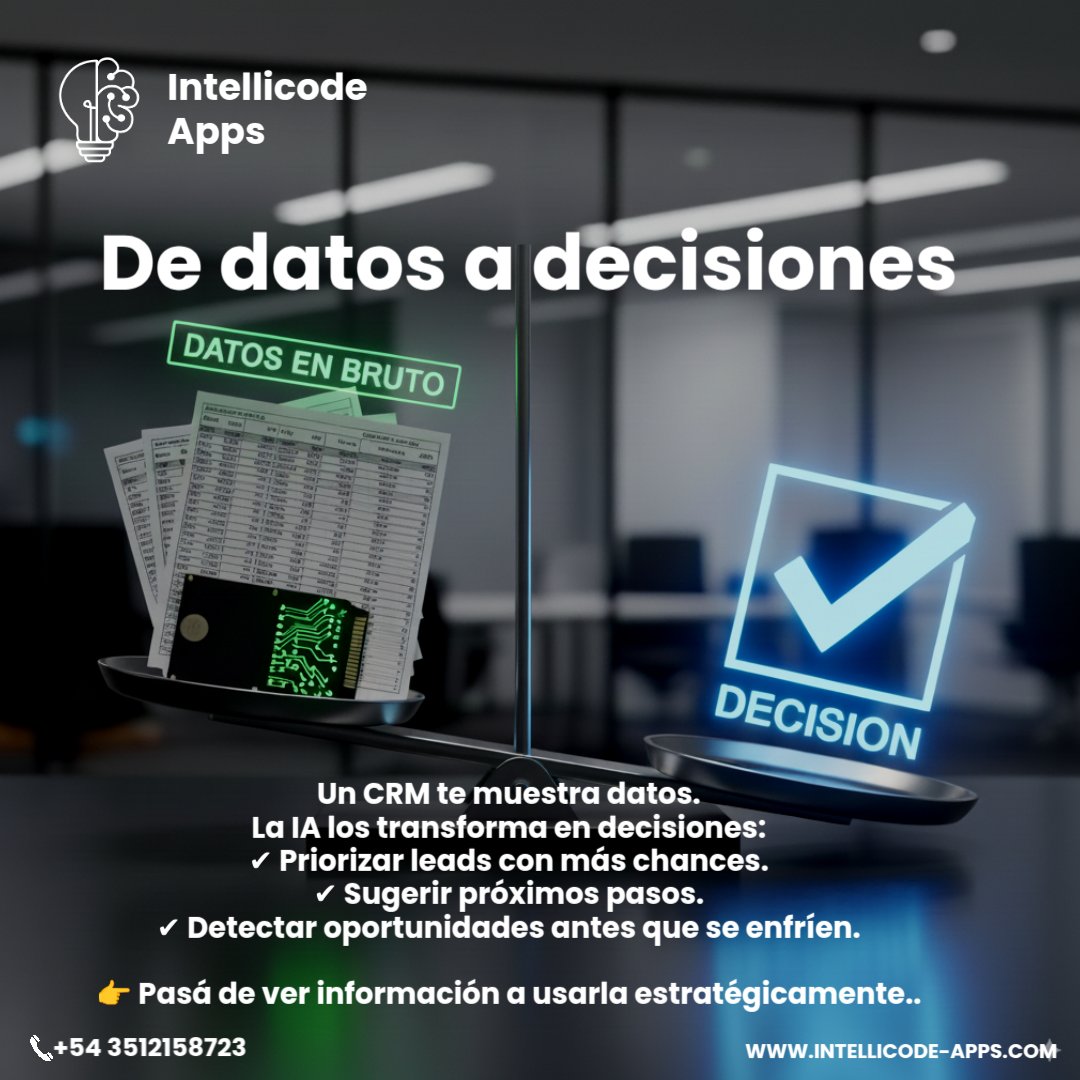 IntellicodeApps's tweet image. #IA #CRM #Estrategia #Ventas #Negocios #Productividad #Argentina