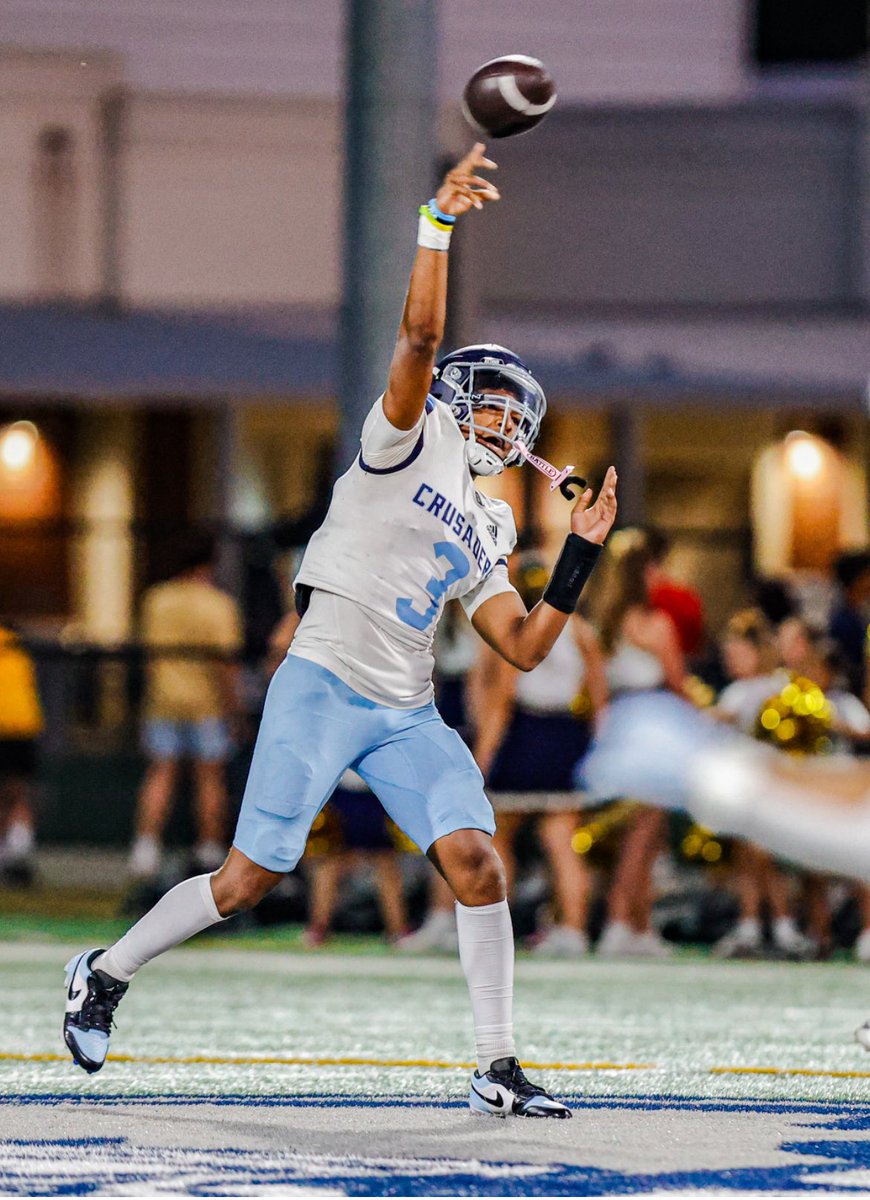 Stephen S. George 
Westminster (Opelousas)
C/O 2026     QB #3
7 Completions 
189 YDS. Passing 
4 Total TDs
3 Passing,  1 Rushing 
Vs. Westminster (Laf.)
WCA (OPE) 49 
WCA  (LAF)   0

Photo Credit: Steven Moody