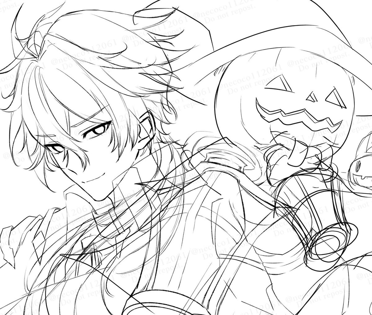 フリンズさんジャックオランタンぽいから誕生日ハロウィンかなと思ってたら本当にそうだった
没ってたこれを描き上げる理由ができた