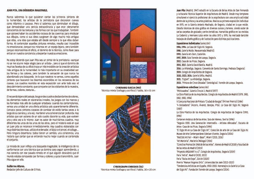 Invitación-triptico a mi próxima exposición en Galería Orfila de Madrid. Inauguración lunes 29 sept. a las 19h., se podrá visitar hasta la mañana del sábado 18 de oct. juanpita.com