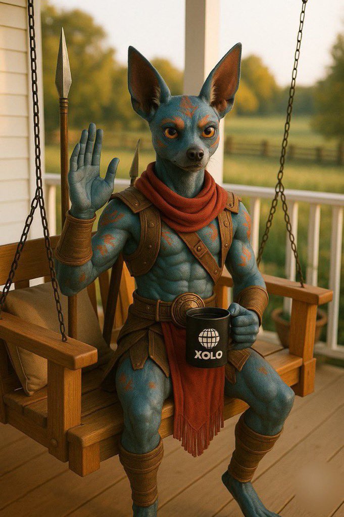 Donjerry8818's tweet image. ☀️🐾Morning, Pack!

The guardian of myth sips his brew, greeting the day with strength and calm. XOLO isn’t just coffee in a cup it’s ritual, legacy, and power shared with the pack

💻 xrpxolo.xyz.
🛒 xrp.cafe/collection/xolo
📜 CA: rLUzh4ctFPXF3TT1q9owYYtNixBoidy567