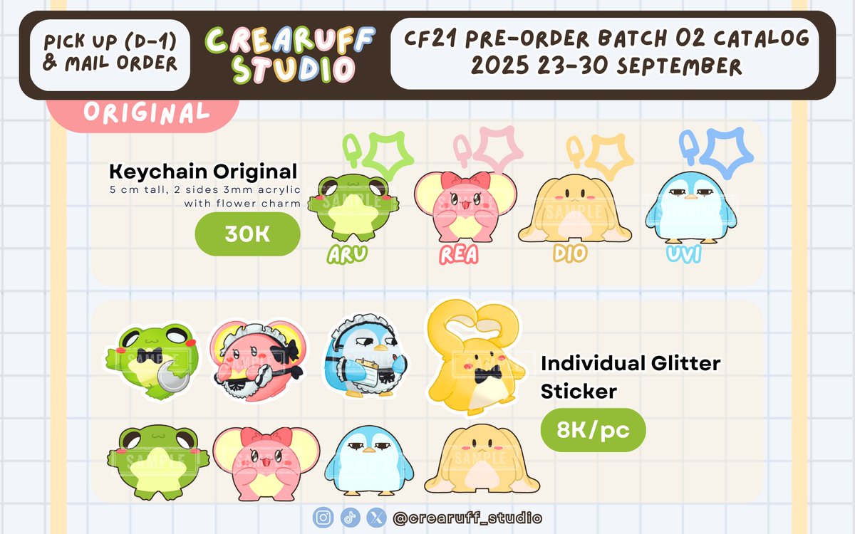 💖 Originals
A collaboration pin set merch of our mascot with <a href="/soulatteu/">nad🌙✨</a> is available too!!!
[3/7]

#CF21 #CFXXI #cf21catalog #cfxxicatalog