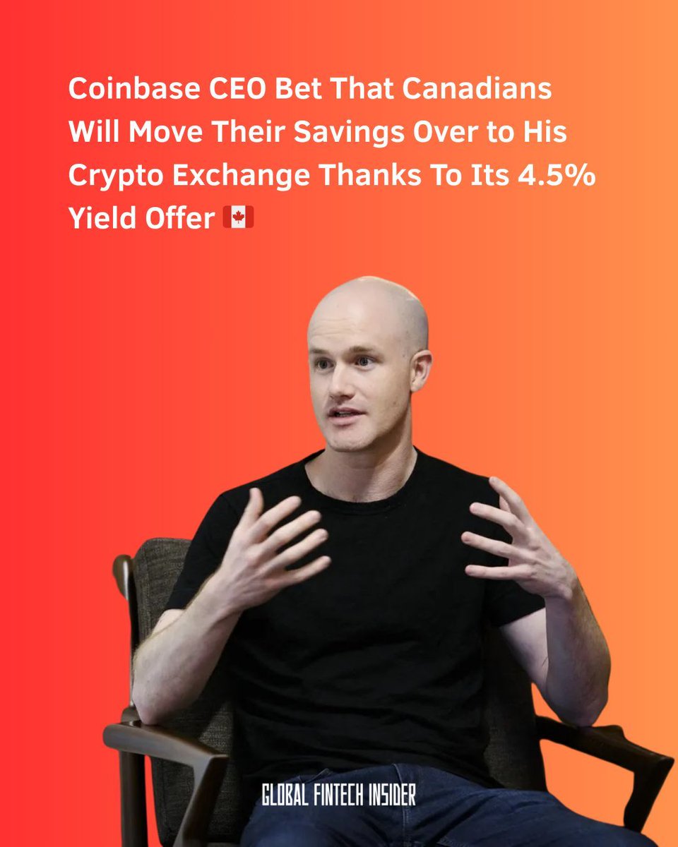 US-based Crypto exchange platform <a href="/coinbase/">Coinbase 🛡️</a> is taking on Canada’s big banks with a stablecoin savings account-like product that pays up to 4.5% on USDC balances. “The interest rate for most chequing accounts is 0% in Canada. 

That makes zero sense,” said Coinbase CEO