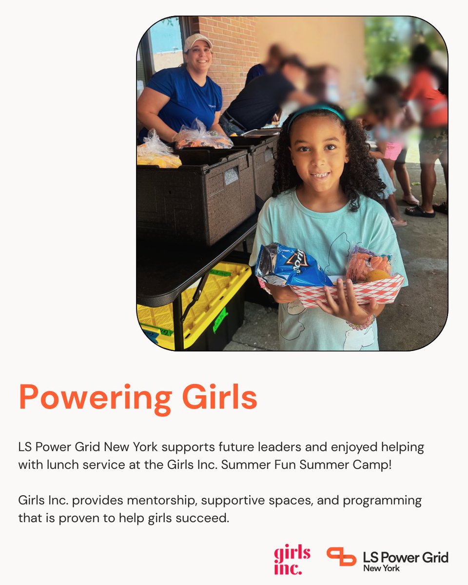 @LSPowerGrid (@lspowergrid) on Twitter photo LS Power Grid New York supports <a href="/girls_inc/">Girls Inc.</a> in its mission to empower confident, resilient leaders. Their free, 4-week summer camp for girls in the NY capital region combines educational activities with creative arts, sports, and other activities to build tomorrow's leaders today. LS Power Grid New York supports <a href="/girls_inc/">Girls Inc.</a> in its mission to empower confident, resilient leaders. Their free, 4-week summer camp for girls in the NY capital region combines educational activities with creative arts, sports, and other activities to build tomorrow's leaders today.