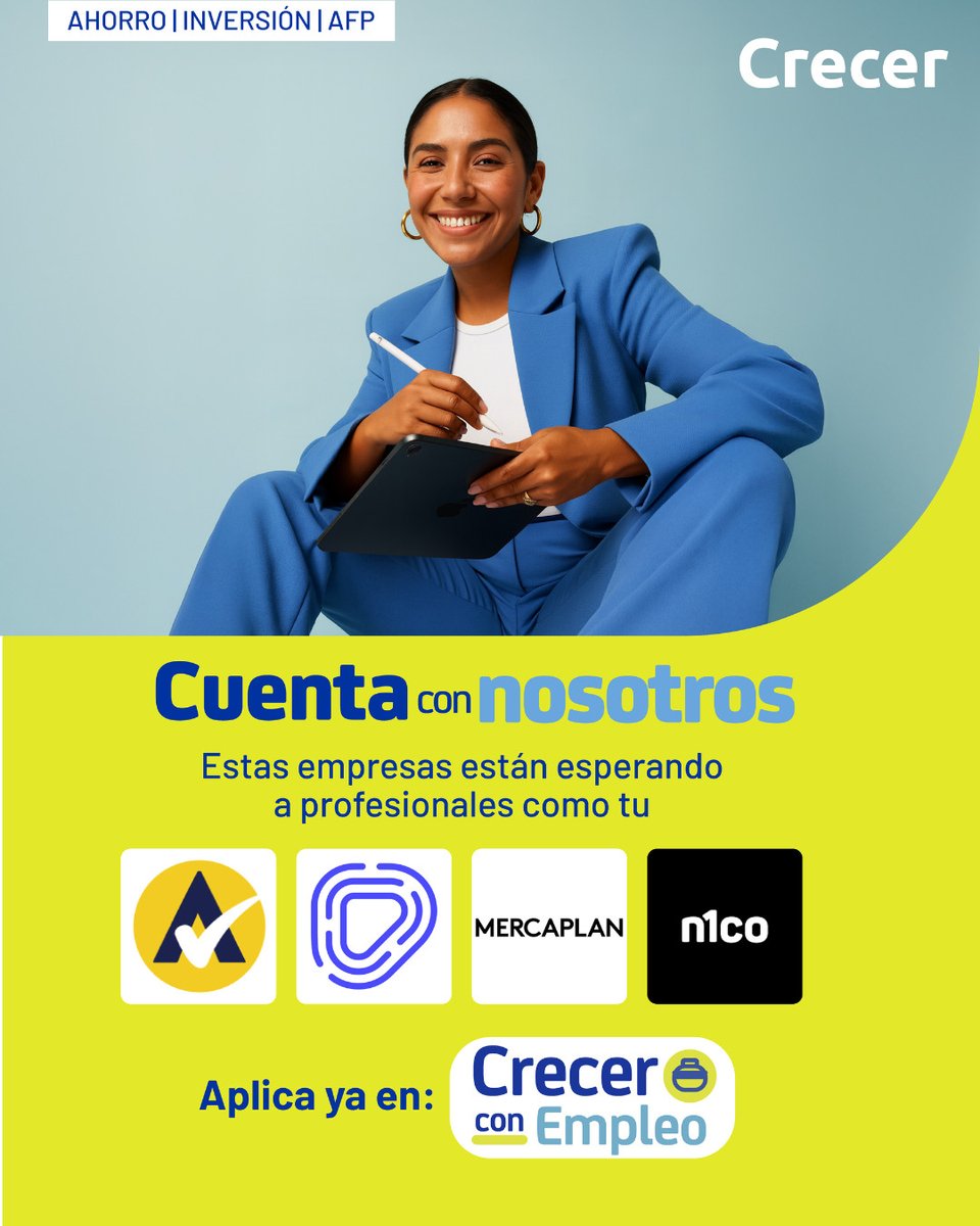Sabemos que tu esfuerzo merece ser reconocido. En Crecer con Empleo te ayudamos a dar ese salto hacia nuevas oportunidades laborales.💻
Aplica ya con nosotros a crecerconempleo.com
#CrecerConEmpleo