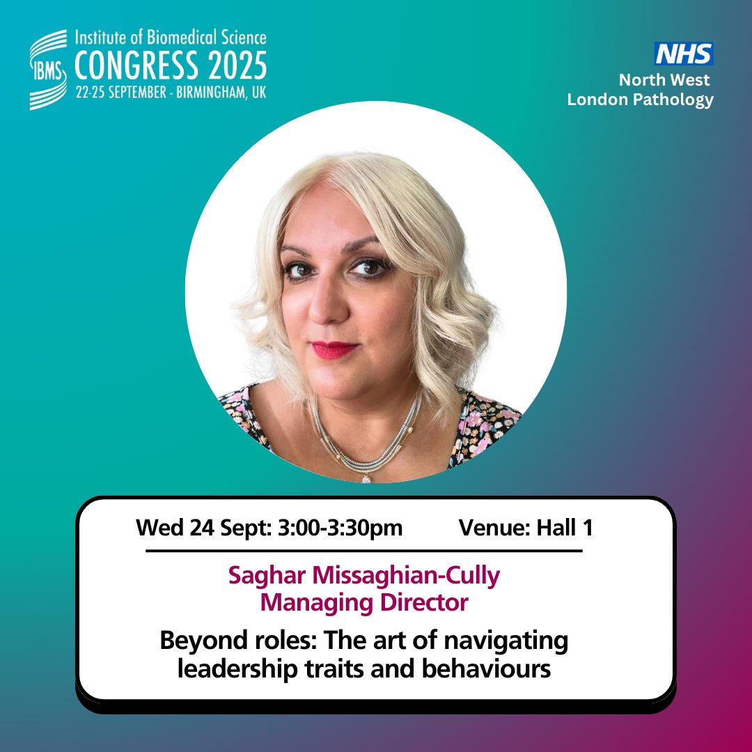 Saghar Missaghian-Cully, our Managing Director, will be giving a presentation at 3PM in Hall 1:

'Beyond Roles: The Art pf Navigating Leadership Traits and Behaviours' ✨

Don't forget to come and talk to us and get some freebies at Stand 917 😁

#IBMSCongress2025 #TeamNWLP