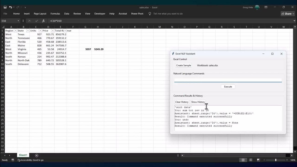 dfinke's tweet image. It just works. 🎥 youtu.be/hzHefMlxyPE

#ExcelCopilot #AI