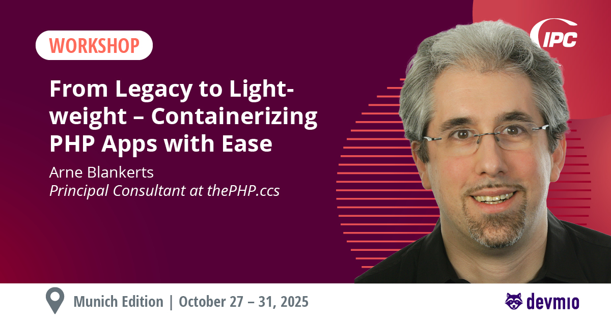 phpconference's tweet image. ๐ Learn how to:
- Transform a traditional PHP stack into a containerized setup
- Simplify deployments & replace outdated infra
- Confidently move to the container ageโwithout the drama
๐ f.mtr.cool/ciqmgkbmfl
#IPCmunich #PHP #Containers