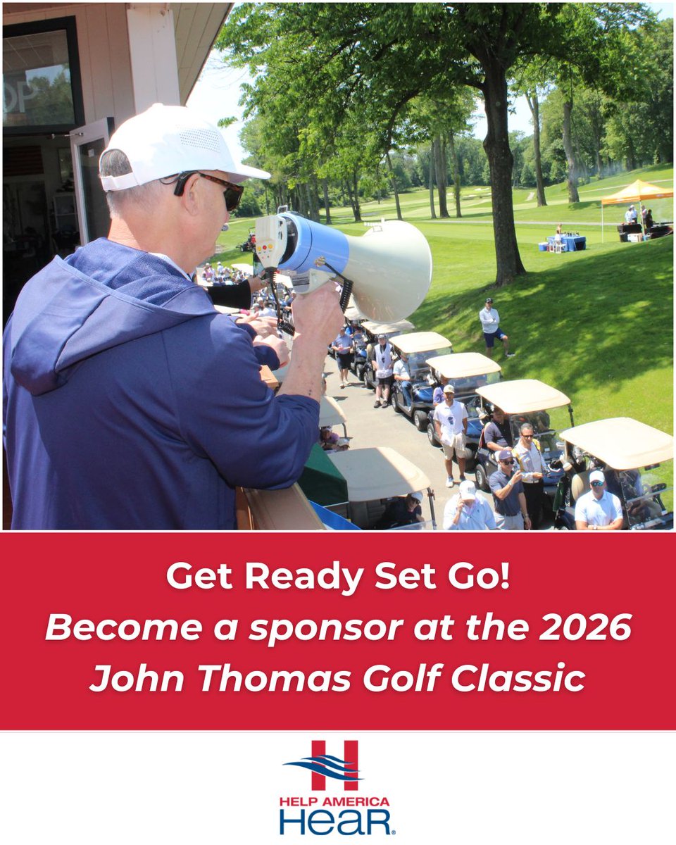 HelpAmericaHear's tweet image. Get ready, set, GO! ⛳ Become a sponsor at our 2026 Help America Hear Golf Event. Stay tuned—details coming soon!

 #HelpAmericaHear #hearingloss #hearinglossawareness #hearing #hearingimpaired #hearingcare #listenwithcare