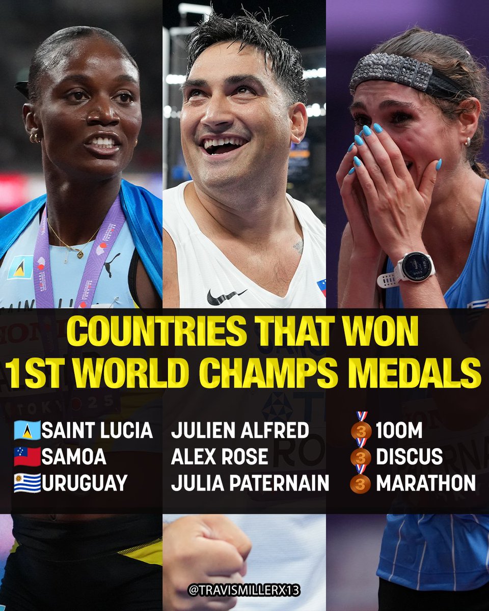 Three countries won their first EVER world championship medals. 👏 #WorldAthleticsChamps