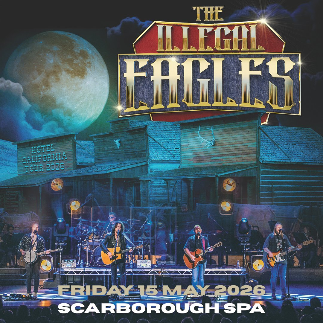 🦅 The <a href="/illegal_eagles/">The Illegal Eagles</a> fly back to the Spa!

🎸 This critically acclaimed show features the very best from the Eagles’ catalogue of classics including ’Hotel California’, ‘Desperado’, ‘Take It Easy’ and many more!

🎫 tinyurl.com/2h3u76wk
⭐ 𝐏𝐥𝐚𝐭𝐢𝐧𝐮𝐦 𝐋𝐨𝐮𝐧𝐠𝐞 open!