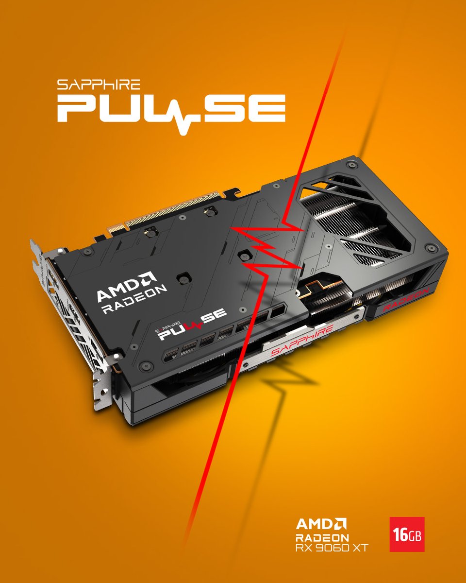 SapphireTech's tweet image. Our Free Flow technology on the SAPPHIRE PULSE AMD Radeon RX 9060 XT is engineered to eliminate air turbulence, channeling cool air with precision to stop thermal throttling in its tracks
.
.
#GPU #graphicscard #AMD #Radeon #gaming #hardware