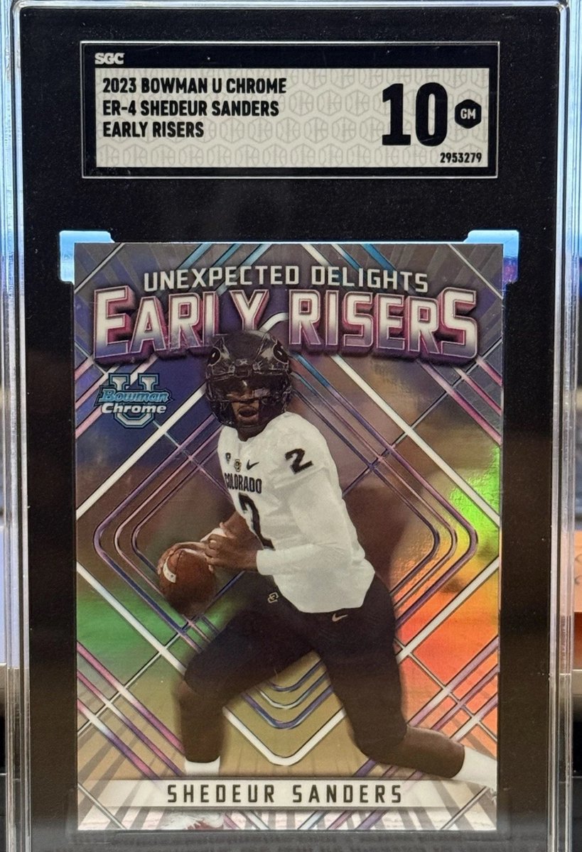 BIGBetts1999's tweet image. 🚨SHEDEUR SANDERS FANS🚨 #ShedeurSanders #Legendary #ColoradoBuffalos #ClevelandBrowns 

2023 Bowman U Chrome Unexpected Delights Early Risers Shedeur Sanders PSA 10 ebay.us/m/Iz6vC9 #eBay via @eBay