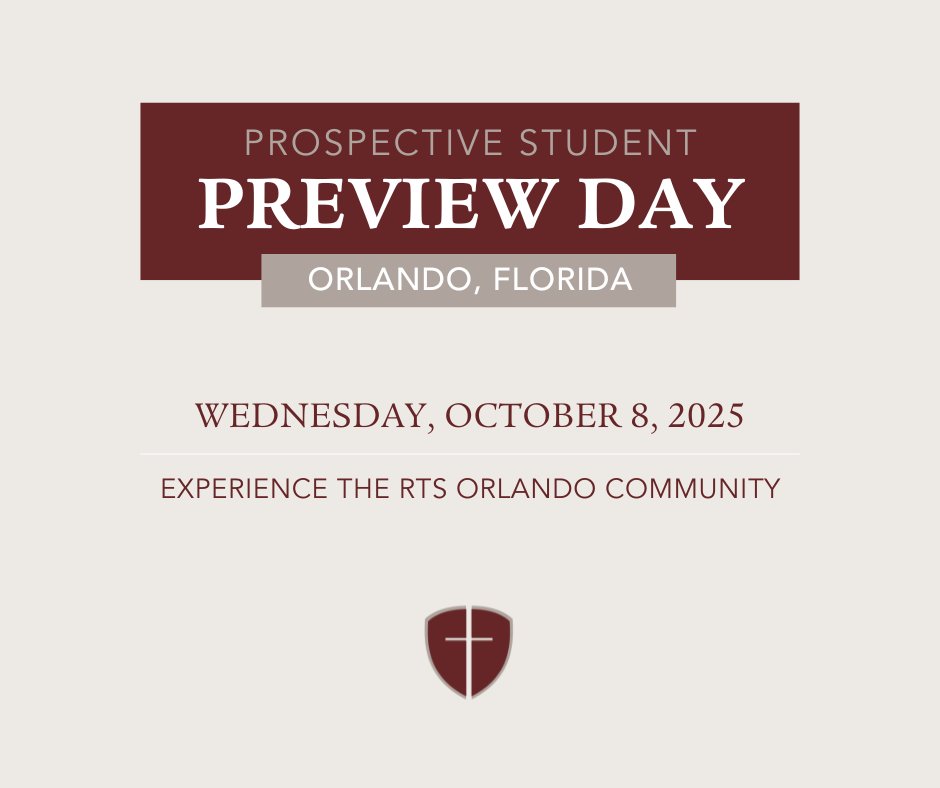 Fall Preview Day is almost here! 
On October 8th, you'll have the chance to meet our faculty, attend a class, and experience how RTS Orlando helps students follow their call to ministry. To register, visit bit.ly/4gg7c71.
