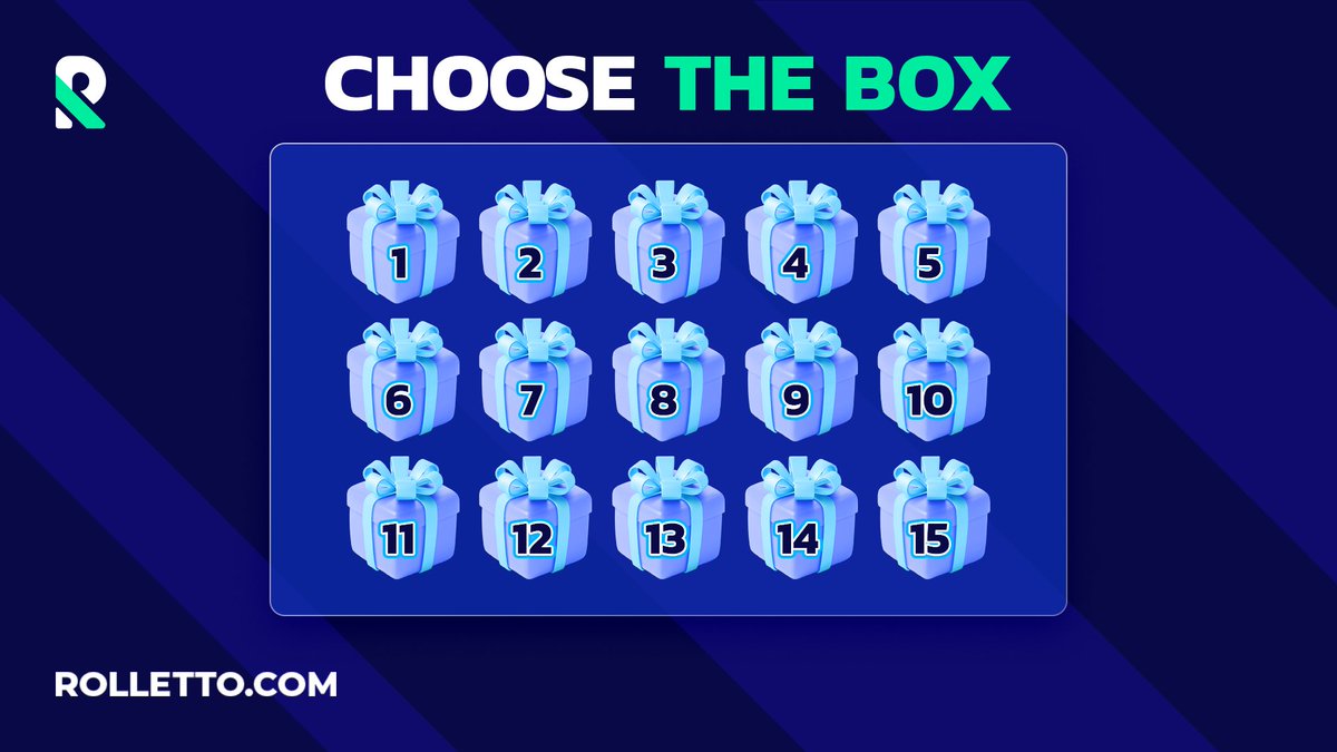 🎁 Pick a Box – Win a Prize! 🎯

Which one hides your luck? Choose from 1 to 15 and comment your number! 💬👇

🎁lucky players will win a share of the surprise prize pool! 💸

Play at: rolletto.space/24093

✅ Follow <a href="/RollettoWorld/">Rolletto</a> ❤️ Like this post, 🔁 RT, 👥 Tag 2 friends to