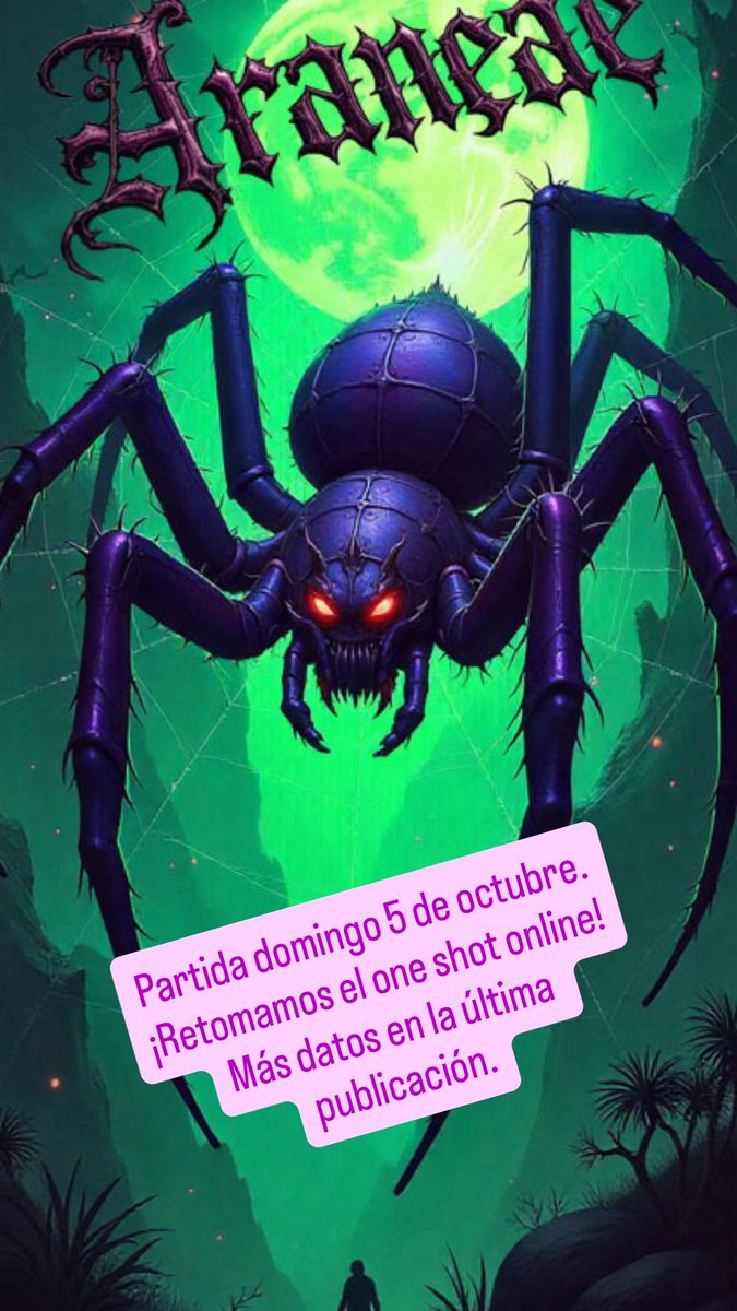 ¡Queridos Aulladores, retomamos las partidas de rol!
Abrimos solicitudes para jugar online el domingo 5 de octubre a #Araneae. Interesados dejadnos un mensaje privado.
#aullidosediciones #rol