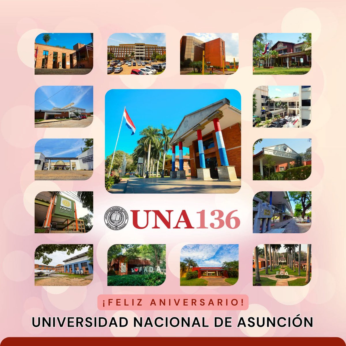 una_py's tweet image. ¡La Universidad Nacional de Asunción cumple 136 años! 🥳🎊🎉
La institución más antigua del Paraguay y la de mayor trascendencia en la educación superior del país celebra 136 años de historia.
¡Feliz aniversario! 🫶🏻✨🇵🇾
#SomosDeLaUNA #UNA136