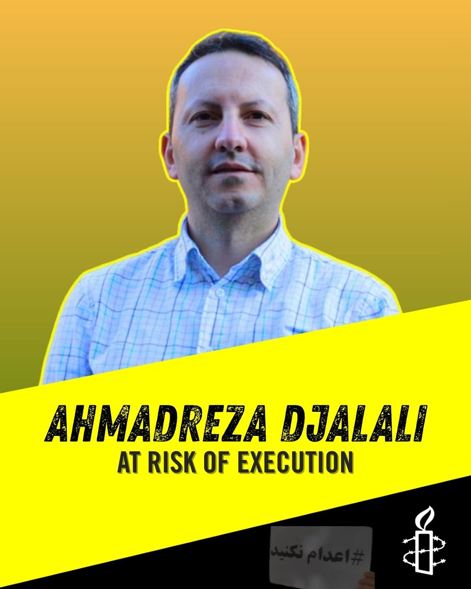 Iran's authorities are subjecting Swedish-Iranian Ahmadreza Djalali, sentenced to death in an unfair trial, to enforced disappearance since 24 Jun, raising fears he's at risk of secret execution. His fate &amp; whereabouts must be disclosed &amp; he released now! 
amnesty.org/en/documents/m…