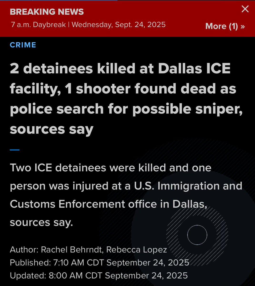 Sniper reportedly shot detainees at Dallas ICE facility